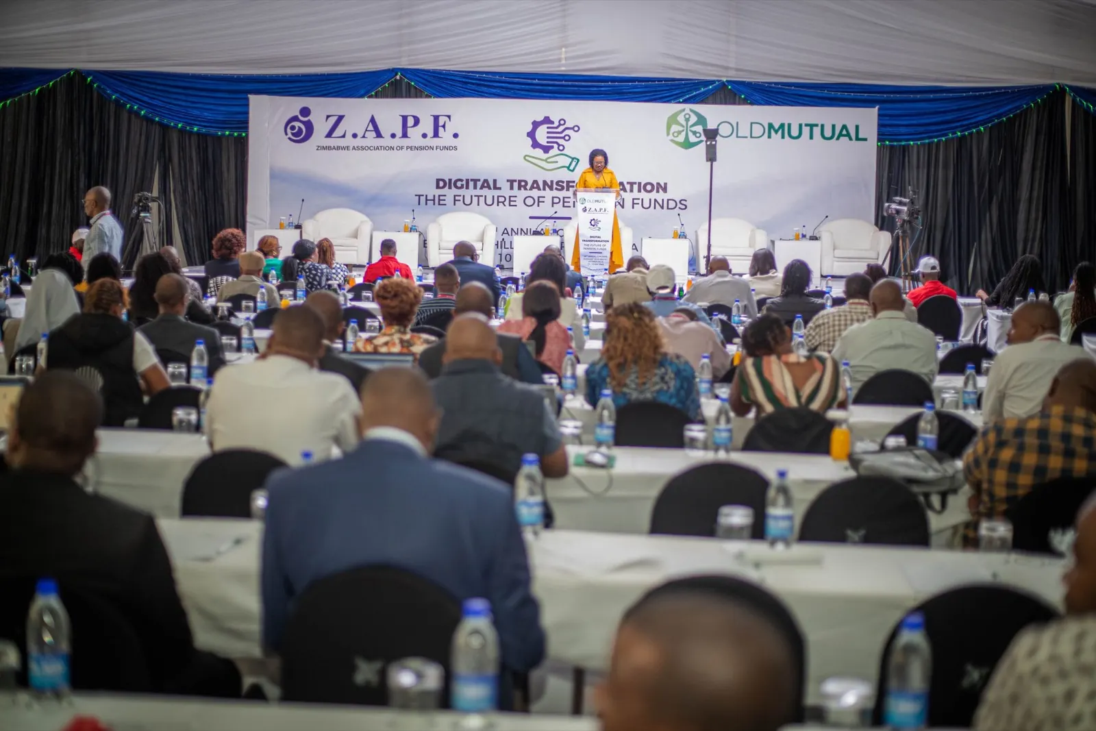 Delegates filling the main hall at the ZAPF conference in Victoria Falls